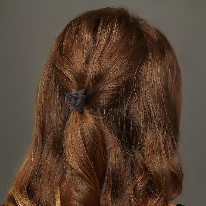 Cobahom 24 Pack Small Hair Claw Clips 1.2 Inch Matte Hair Clips for Thin Hair No-Slip Mini Hair Clip Hair Styling Accessories for Women and Girls (Matte Chocolate)
