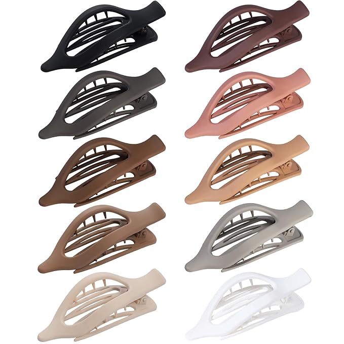10 Pcs Flat Hair Clips for Women French Concord Claw Clips for Thick and Thin Hair Claw Clips Duck Billed Barrettes Hair Accessories for Women and Girls (Basic)