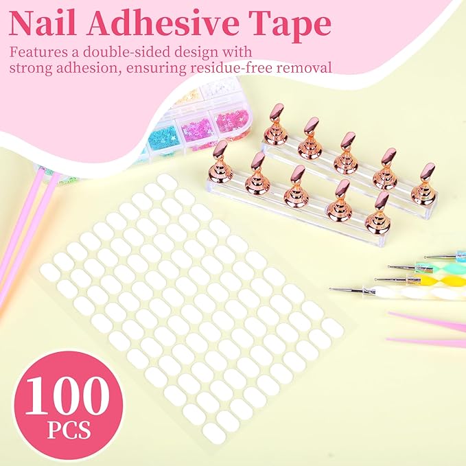 vivinin 25PCS Nail Art Tools Set, Includes Nail Art Brushes, Nail Stand, Dotting Tools, Striping Liner Fingernail Drawing Pens, Jelly Glue, tweezers, Sequins, Professional Nail Art Supplies Kit