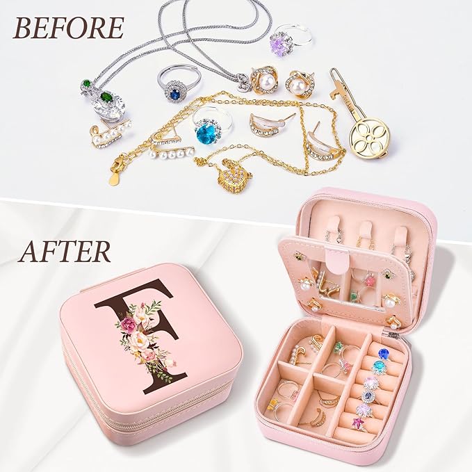 Mothers Day Mom Gifts from Daughter Son, Travel Jewelry Case Box Organizer Personalized Gifts for Mom Wife Women Daughter Friends Sister Grandma Aunt