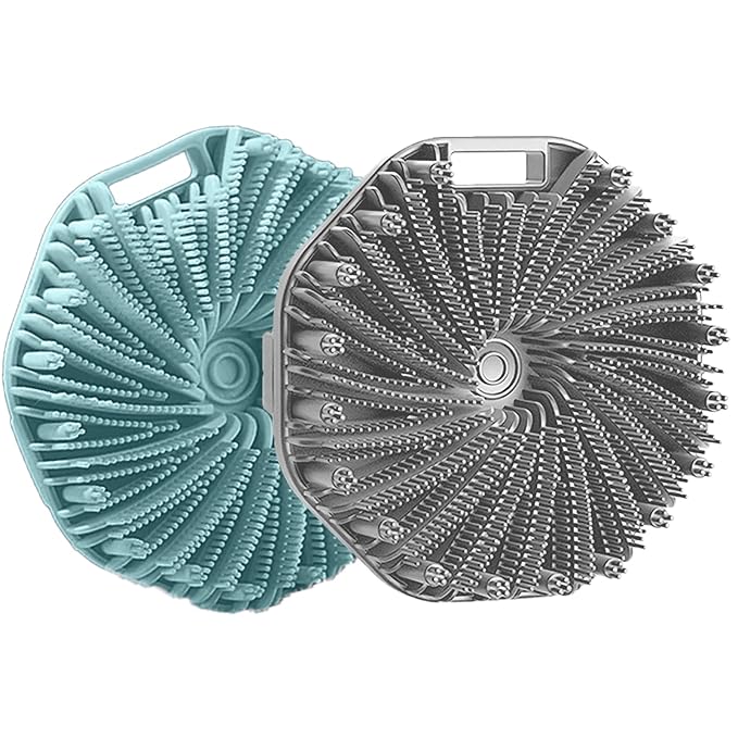 Silicone Body Scrubber Shower Brush Super-Exfoliating Body Brush & Non-Slip Strap, Loofah Alternative Bath Scrubber for Sensitive/All Skin Types, Gentle Massage & Effective Shower Exfoliation