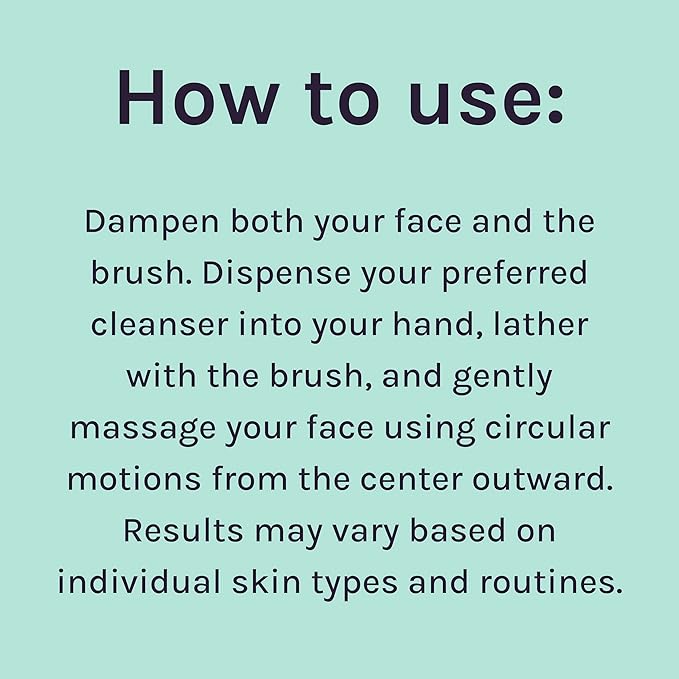 LOLLIPOP Dual-Sided Facial Cleansing Brush | Handle Size Silicone Face Exfoliator and Soft Fiber Cleanser | Manual Face Scrubber for Pores, Makeup Removal, Blackhead and Skincare Routine, Minty