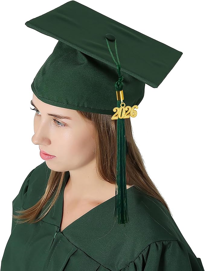 GraduationMall Matte Graduation Cap with 2026 Tassel for High School & Bachelor
