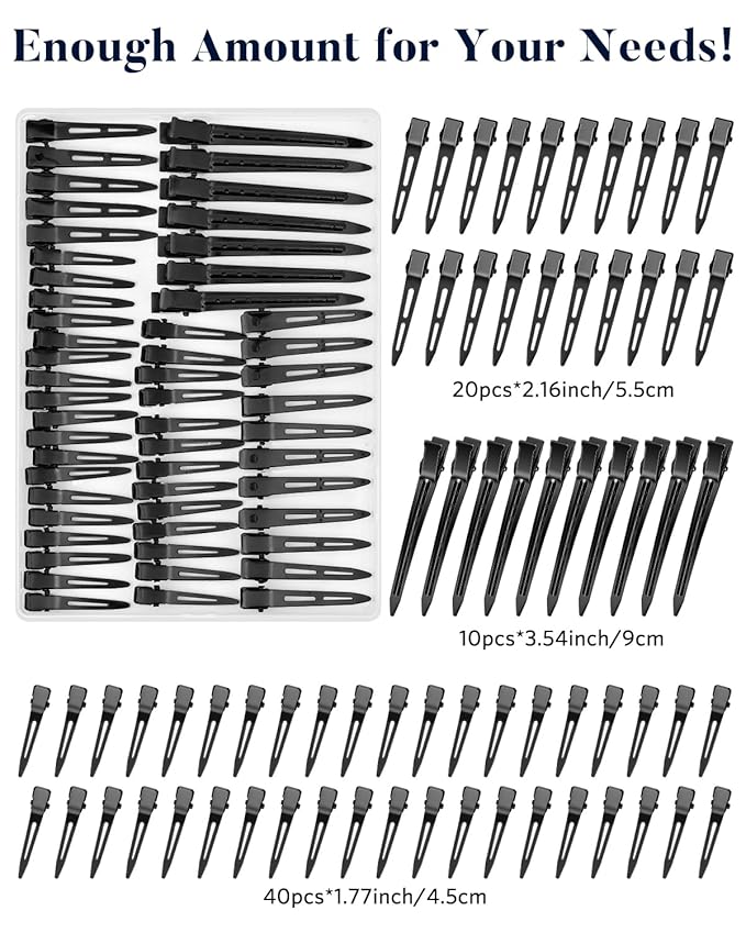 70pcs Women's Hair Accessories Set - MORGLES Black Flat Clips, Combs for Stylists, Alligator Clips for Rollers and Coloring Salons