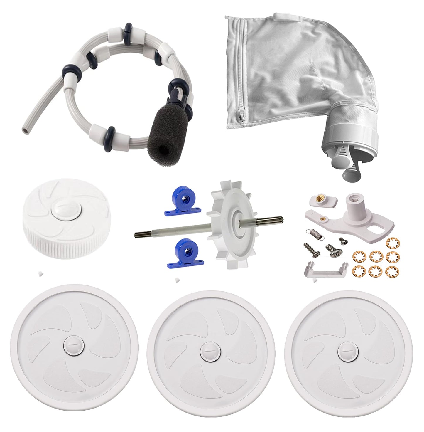 ATIE Pool Cleaner Tune Up Rebuild Kit A49 Compatible with Polaris 280, TR28P Pool Cleaner with Wheel, Tire, Drive Shaft, Turbine Bearing, All Purpoe Bag, Sweep Hose, Wheel Bearing, Tailsweep Pro