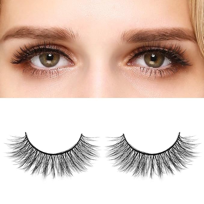 DYSILK Mink Lashes Fluffy Eyelashes - Strip Lashes False Lashes 8 Pairs 6D Lashes Faux Mink Eyelashes Fluffy Natural Look False Eyelashes Long Lashes Pack Mink Lashes Soft Reusable Eye Lashes