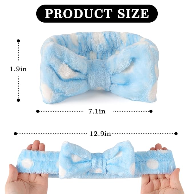 LADES Soft Skincare Headband – Adjustable, Comfortable & Stretchy Fabric, Cute Patterns for Makeup, Facial – Non-Slip, Headband for Hair Control