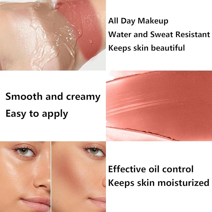 3Pcs Cream Contour Stick Makeup Kit, Shades with Highlighter, Blush and Bronzer Contour Stick for Sculpt the Cheeks, Long Lasting, Waterproof, Matte & Dewy Finish (FAIR(7+9+11))