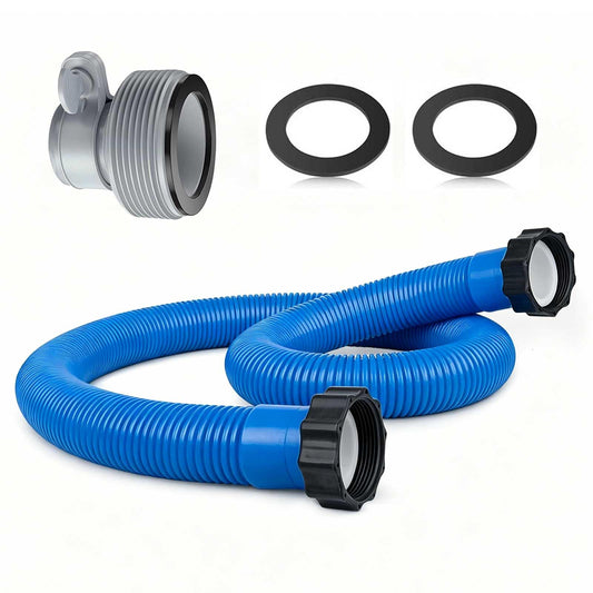 1.5" Pool Pump Hoses with Adapter Type B Connector Kit for Intex ＆ Coleman Above Ground Pools -1 1/2 Pool Hose Compatible with 1500-2500 GPH Sand Filter Pumps & Saltwater Systems (1, Blue)