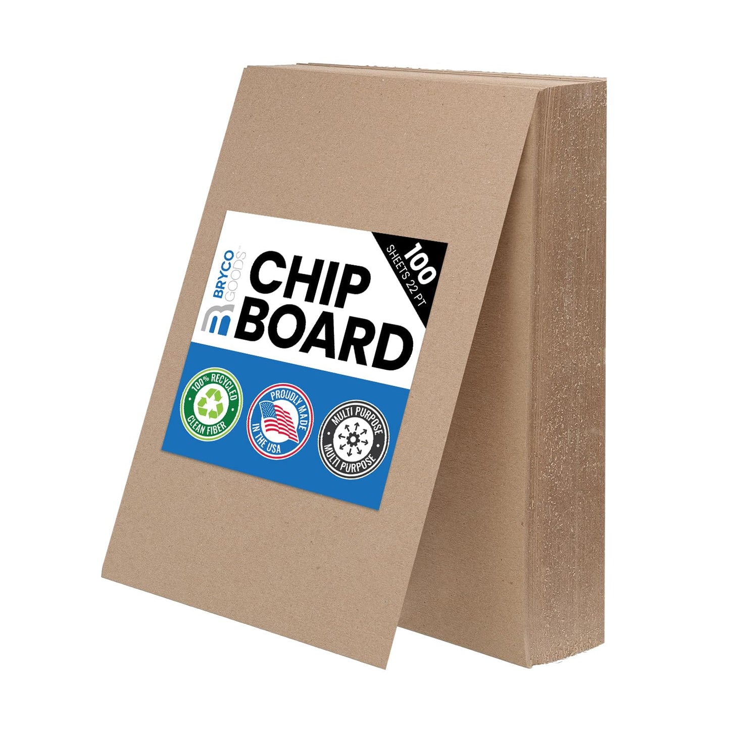 Chipboard Sheets 8.5" x 11" - 100 Sheets of 22-Point Kraft Board for Crafts, DIY Projects, and Packaging - Durable Alternative to Cardboard Sheets and MDF Board