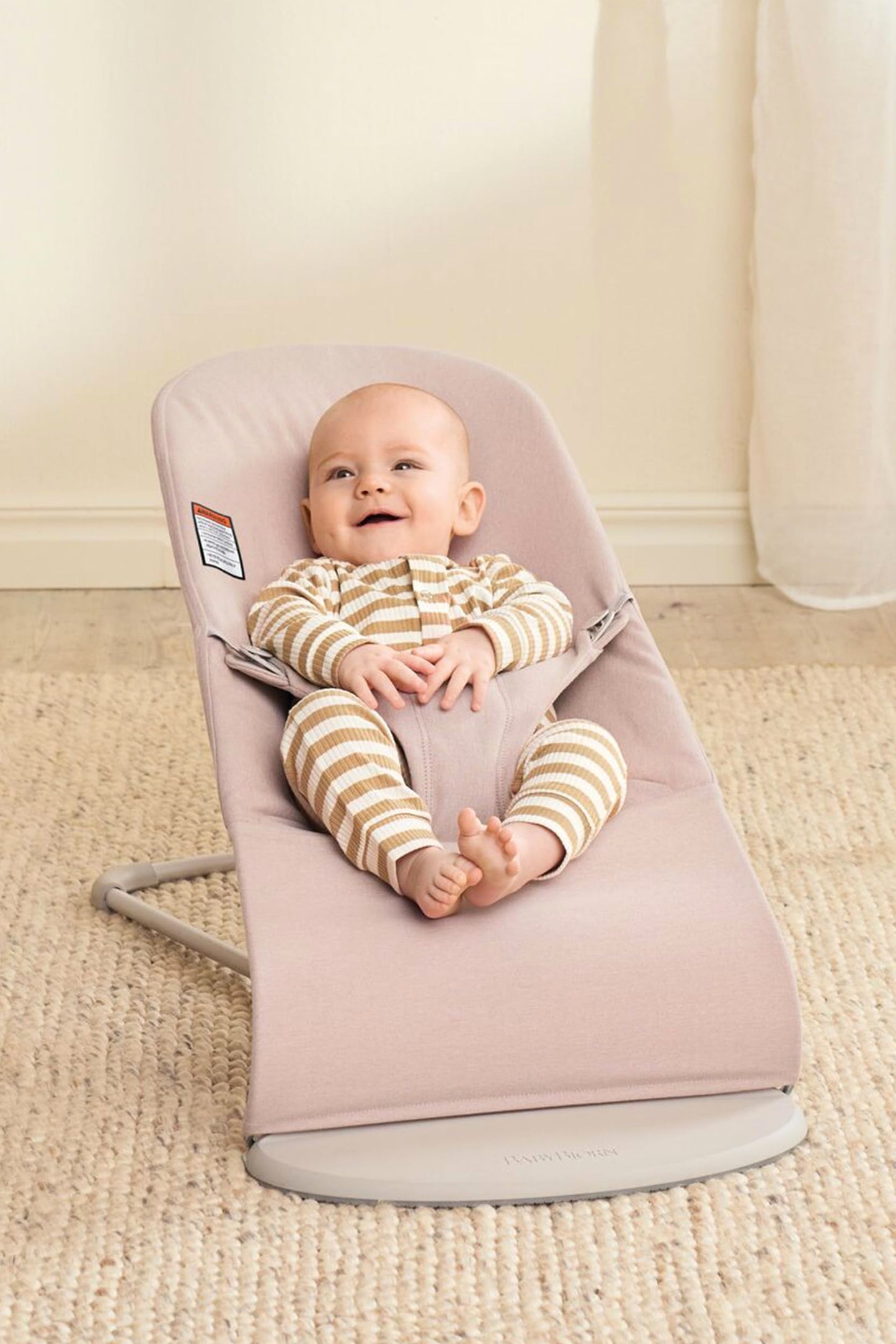 BabyBjörn Bouncer Bliss, Light Pink, Woven Melange | 2-in-1 Adjustable Baby Bouncer Seat and Toddler Chair, Newborn to Toddler (8-29 lbs), 4 Positions, Lightweight & Portable