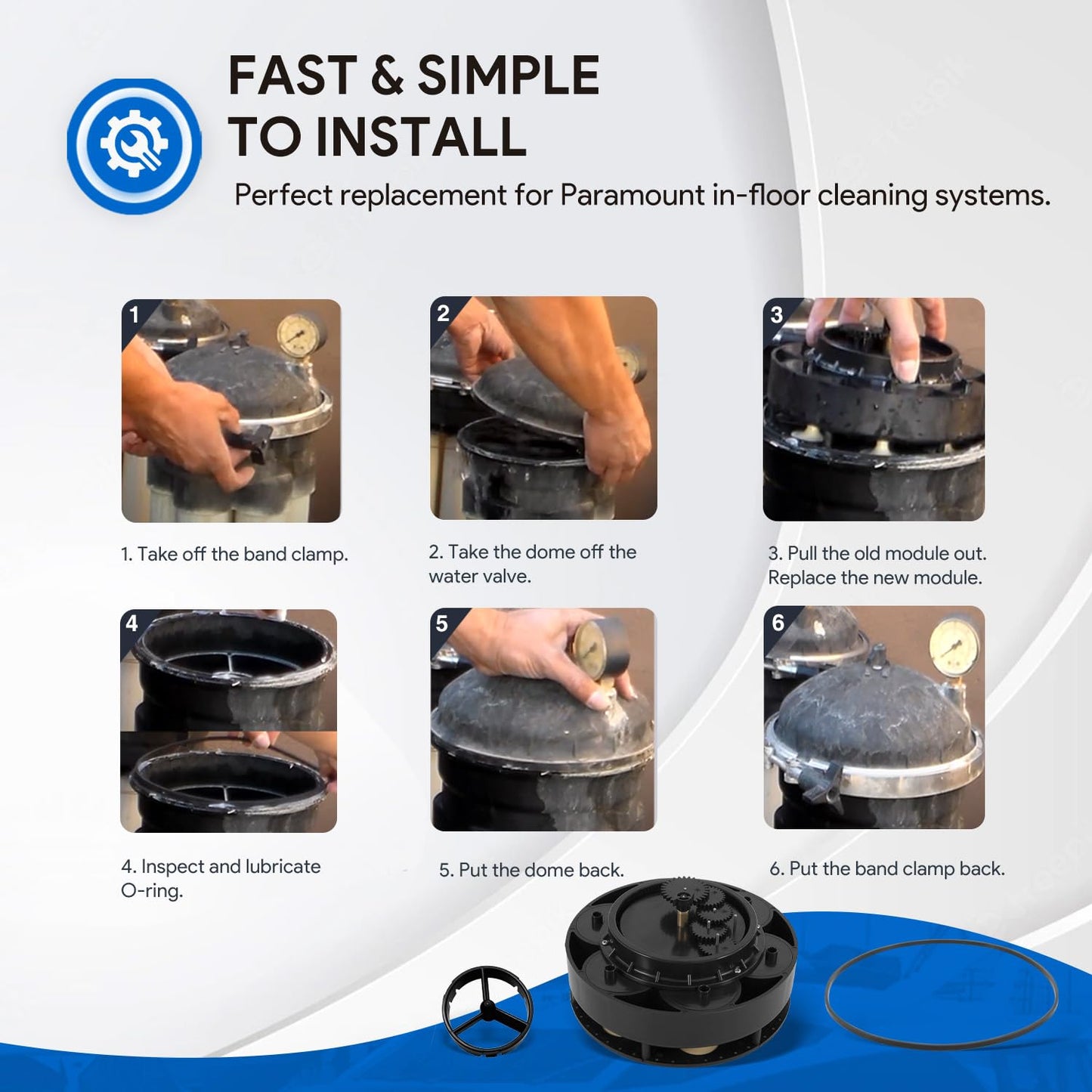Premium 6 Port Module Kit Replacement for Paramount Water Valve, 004-302-4408-00 Replacement Part with Valve Shell Oring, 004302440800, 005302010000