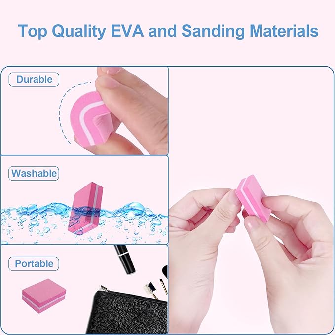 Nail Buffers (100 Pack), Mini Buffer Block Nail File for Acrylic Nails and Natural Nails, 100/180 Grit Nail Buffer Block Bulk Buffing Blocks for Nail Buff Professional Manicure File Blocks Mix Color