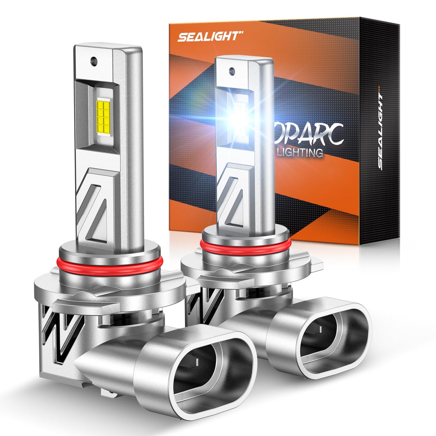 SEALIGHT HB3/9005 Bulb, 800% 44,000LM Super Bright 9005 LED Fog Bulbs, 6500K Cool White with Fan, Real 1:1 Stock Size, 3Mins Easy Plug-N-Play, IP68 Waterproof, 2 Pack