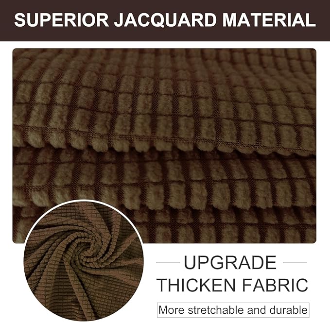 U-NICE HOME Stretch Couch Cover Sofa Cover Sofa Slipcover Furniture Protector for 4 Cushion Couch Sofa Pet Friendly(Oversized Sofa, Brown)