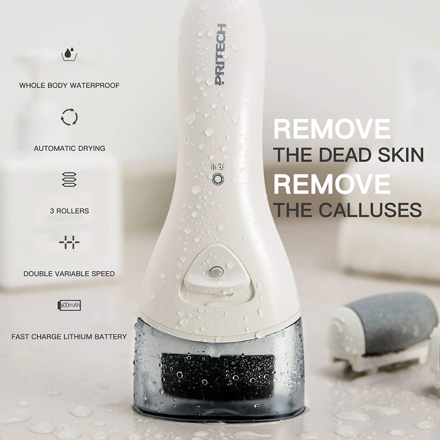 Electric Feet Callus Removers Rechargeable,Portable Electronic Foot File Pedicure Tools, Electric Callus Remover Kit,Professional Pedi Feet Care Perfect for Dead,Hard Cracked Dry Skin