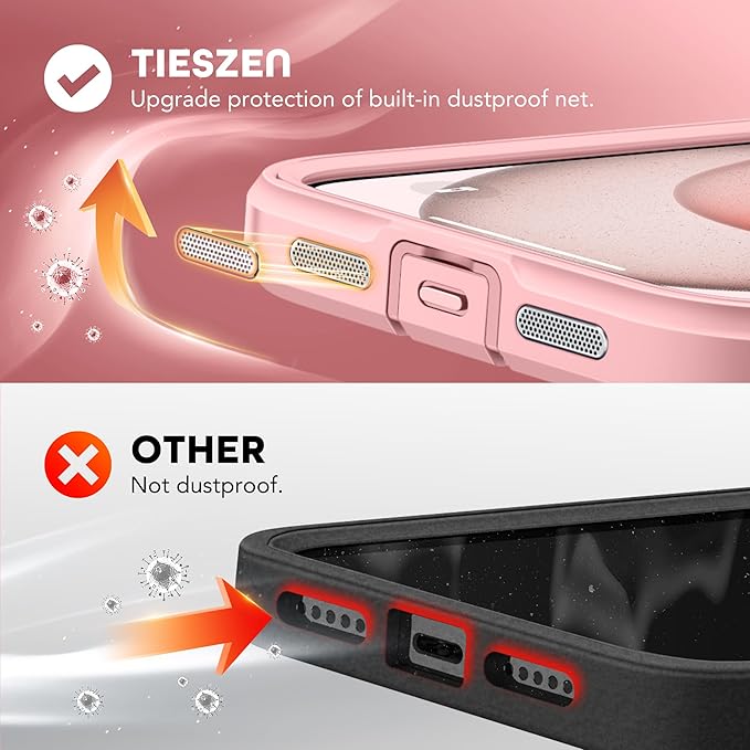 Magnetic for iPhone 15 Plus Case, Compatible with MagSafe, Built-in Privacy Screen Protector and Camera Protection, Anti Spy Full Body Dustproof Shockproof Hard Phone Case 6.7", Pink