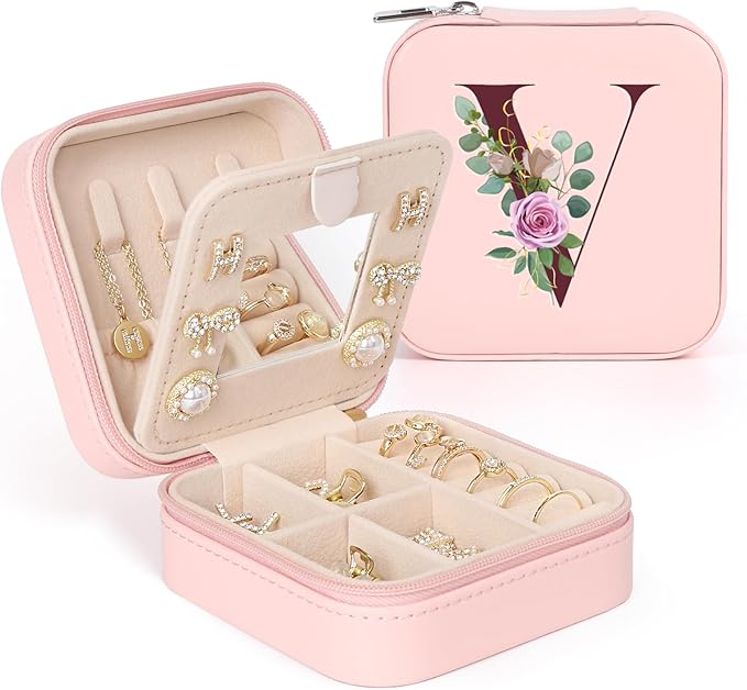 Easter Basket Stuffers for Teens Essentials, Valentines Day Christmas Stocking Stuffers for Women Teen Girl Gifts Trendy Stuff Travel Jewelry Box Case Organizer Personalized Birthday Gifts