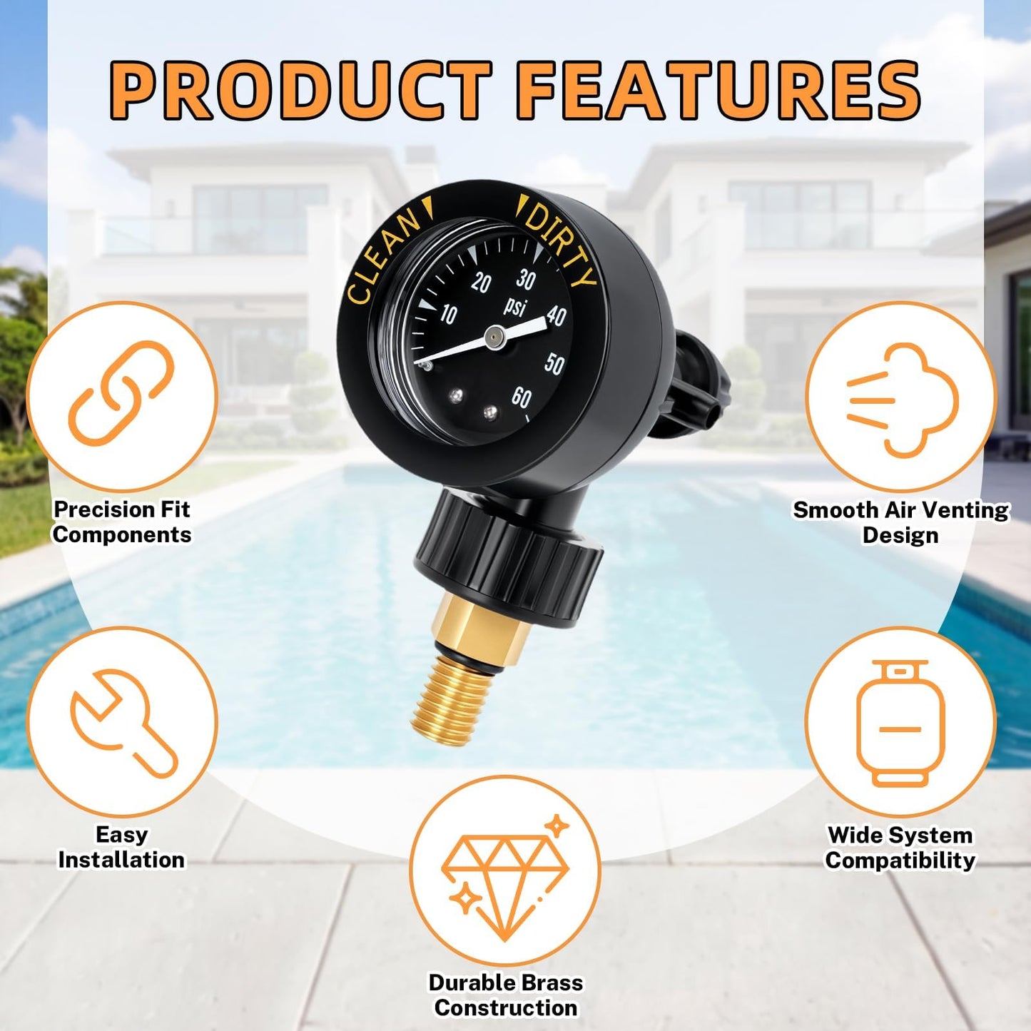 R0357200 Air Gauge Release Valve Assembly, Compatible with Jandy and Zodiac CV, CL, DEV, DEL, JS Series Pool and Spa Cartridge Filters