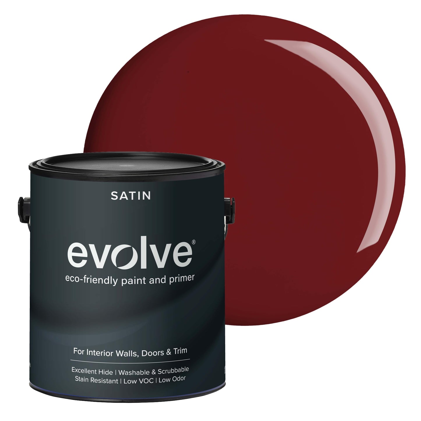 EVOLVE Interior Paint & Primer, Satin (Burlap Brown), 1 Gallon – Available in 50+ Colors, One-Coat Coverage, Excellent Hide, Low VOC, Low Odor, Washable Interior Paint