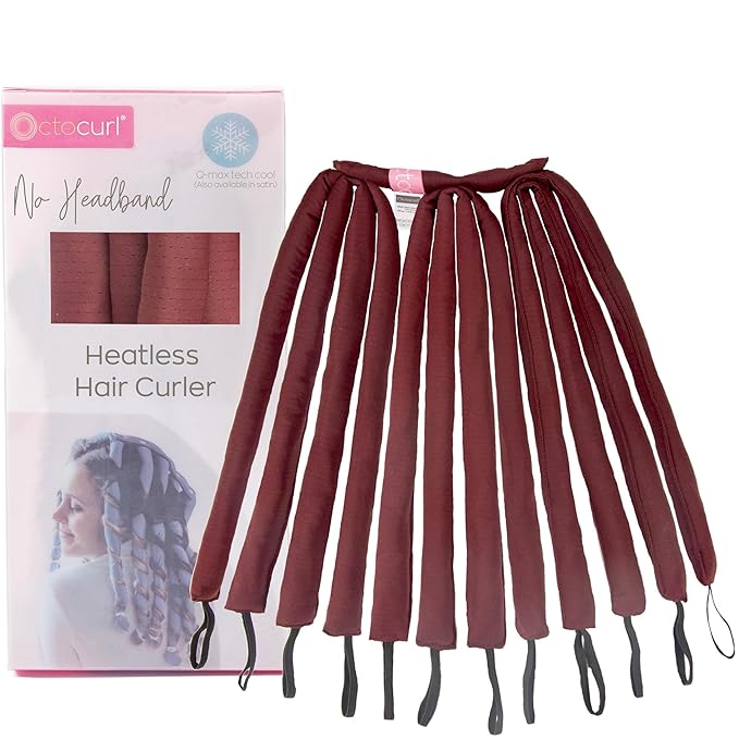 Octocurl No Headband Heatless Curlers for Medium to Thin Hair Ã¢ÂÂ Lightweight Curling System for Controlled, 360ÃÂ° Heat-Free Curls