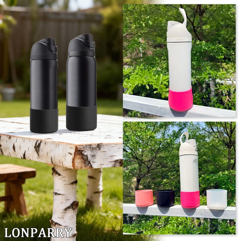 2-Pack Silicone Boot for Owala 32 oz Water Bottle, Anti-Slip & Scratch Noise Reduction Accessories, Rubber Bottom Protective Cover for Owala FreeSip, Twist & Flip Stainless Steel 32oz Water Bottles
