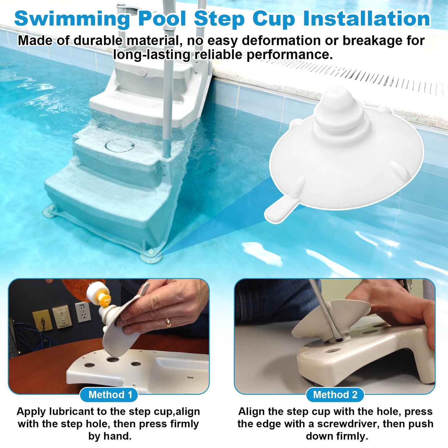 showingo Step Cups Replacement for Innovaplas Above Ground Swimming Pool Steps (4 Pack)