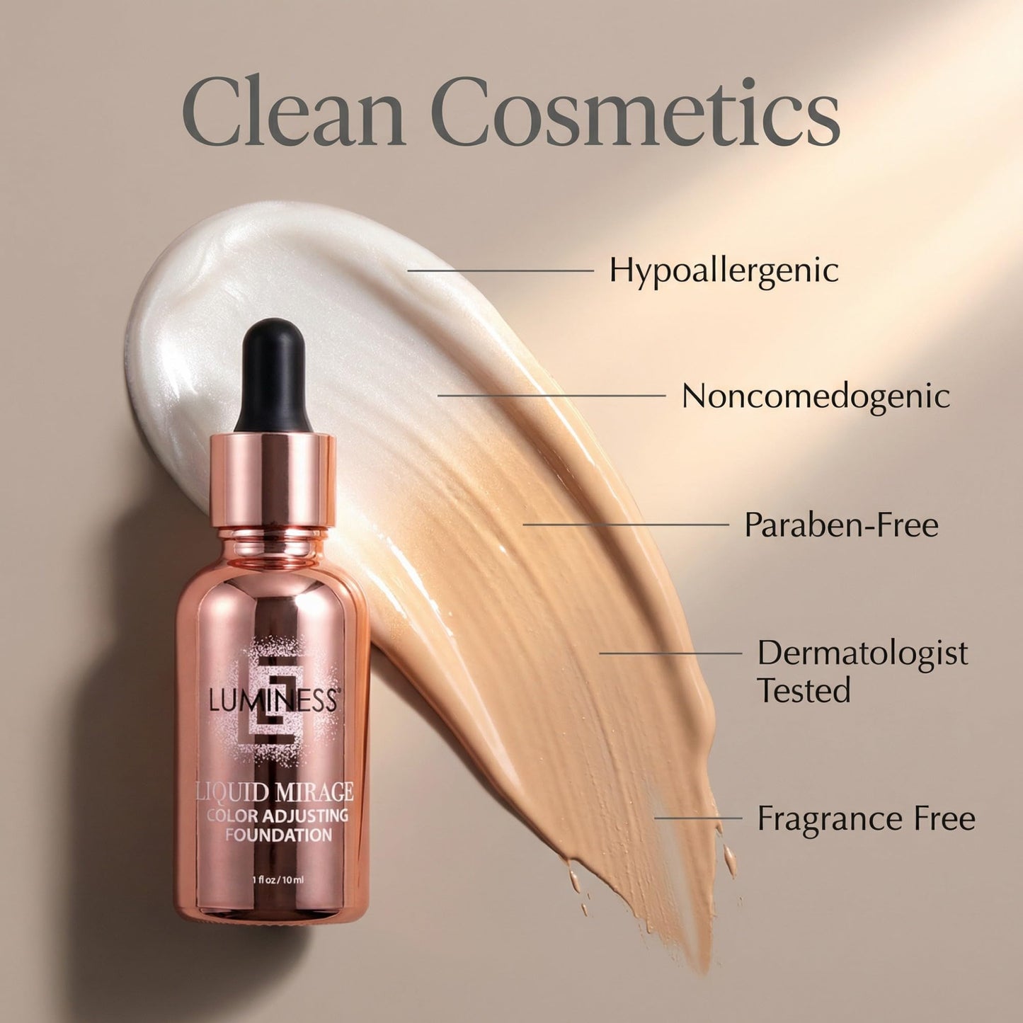 LUMINESS Liquid Mirage w/SPF 50 Color Adjusting Foundation Kit - Color Changing Foundation, SPF 50 Primer & Makeup Brush, Face Makeup for Mature Skin, 4in1 Liquid Foundation, Concealer & Moisturizer