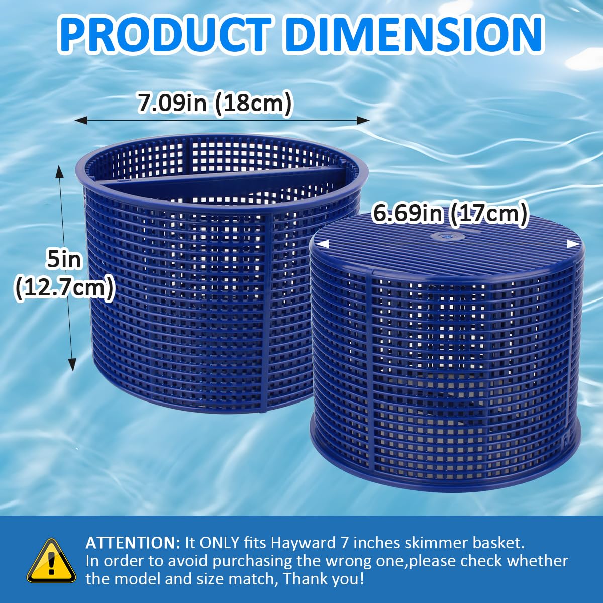 NOOTO B-152 Replacement Basket for Hayward Swimming Pool Skimmer Basket SPX1082CA 1082CA 7" B152 - Blue