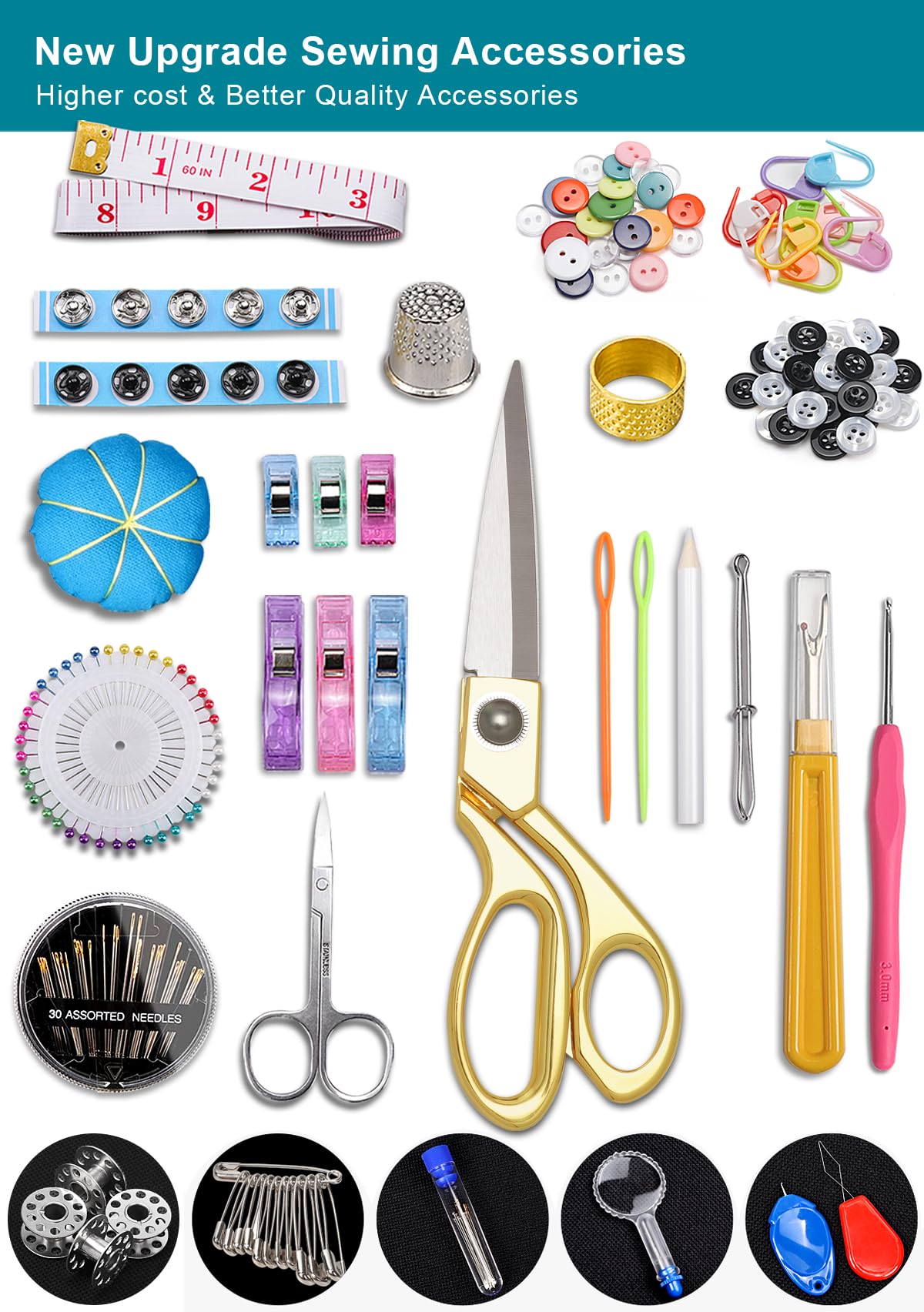 Cebelo Large Sewing Kit for Adults: 232 Pcs Sewing Supplies for Hand Mending Clothes Emergency Repair for Home Travel Dorm - 2026 Christmas Gifts for Mom Grandma Students Beginner (Brown)