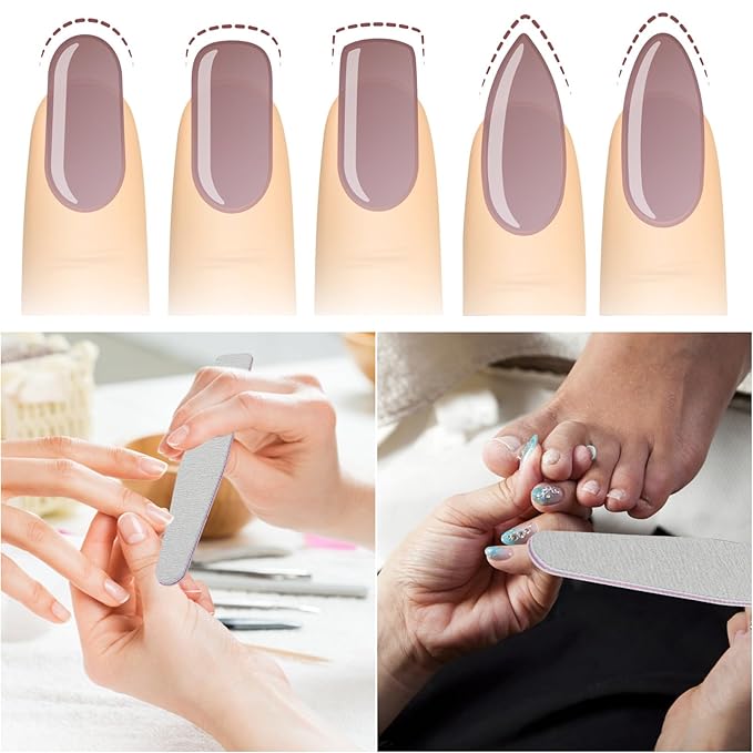 BTYMS 25Pcs 100/180 Grit Nail Files - Double Sided Emery Boards for Acrylic & Natural Nails, Salon Grade Manicure Tools