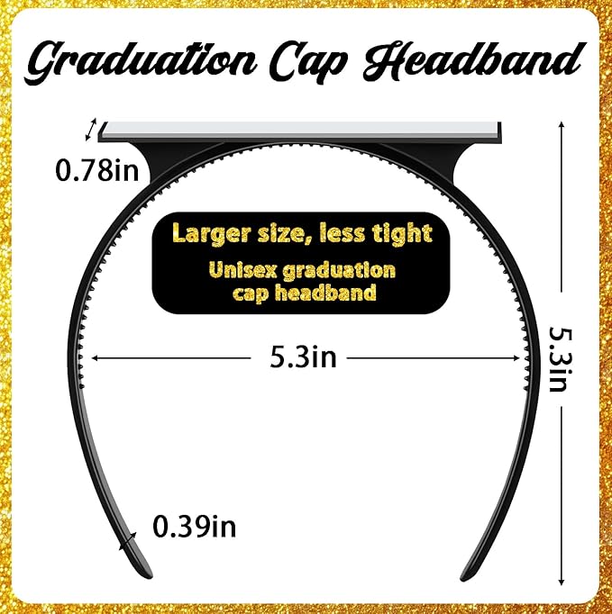 Sofeavo Graduation Cap Headband Insert - Secure Grad Cap Headband for Graduates, Women & Students - Keeps Hairstyle Intact for Graduation Hat Stability - Essential Hat Accessories