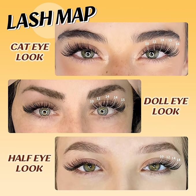 QUEWEL Lash Clusters, Cluster Lashes 30D+40D+50D Eyelash Clusters D Curl Individual Lashes 10-16mm Cluster Eyelash Extensions Create Kinds of Beauty Look (DH-30D+40D+50D)