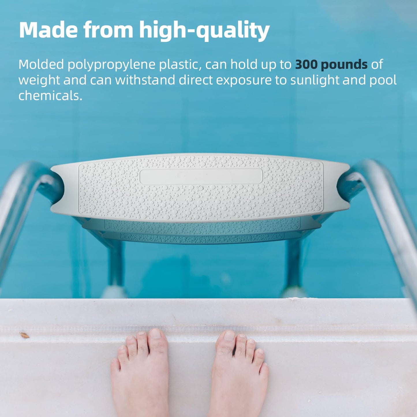 TonGass (3-Pack, White) 18" Universal Swimming Pool Ladder Rung Step Replacement with Stainless Steel Bolts Compatible with Inground Above Ground Pool Heavy-Duty Molded Plastic Ladder Step Parts