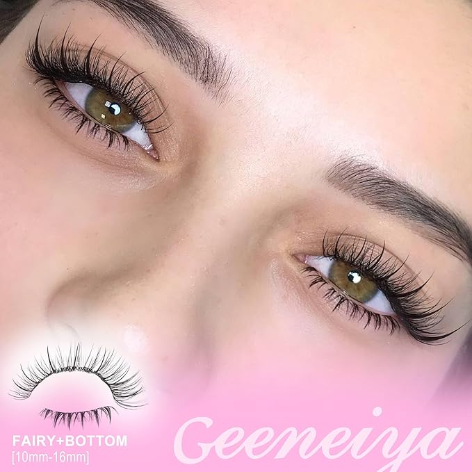 Geeneiya Fairy and Bottom Lash Clusters, Stack with Venus/Flora/Mermaid Eyelash Clusters, Wispy Cluster Eyelash Extension Effect DIY at Home, Waterproof Lashes (Not Kit)