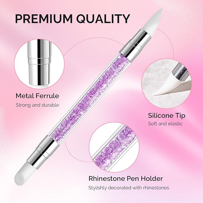 MelodySusie 5 Pcs Nail Art Sculpture Pen Acrylic Dual Tipped Brushes for Resin Nail Art Tools for Design Foil Carving Drawing Effect Shaping