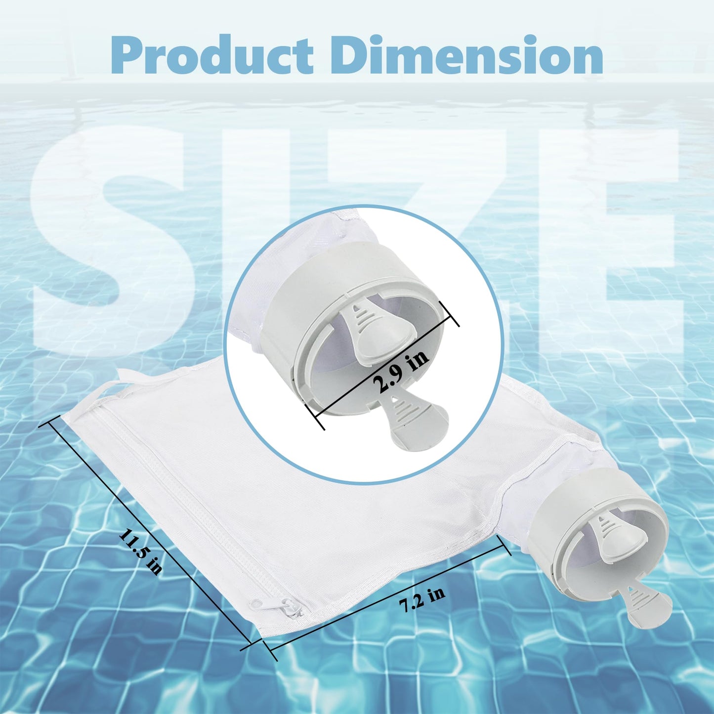 Funmit Pool Spa Zippered Bags Replacement for Polaris 280, 480 Pool Cleaner All Purpose Filter Bags K13 K16 (2 Pack)