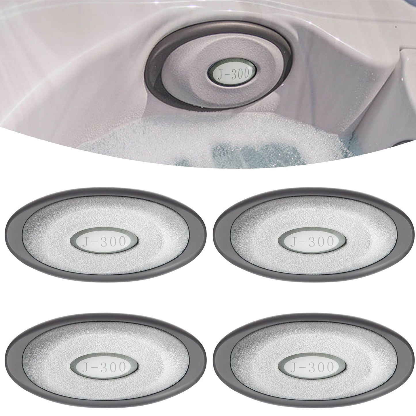 4 Pack 2472-824 Spa Oval Pillow Insert and Back Mount Fit for 2004–2018 Jacuzzi J-300 Series Hot Tubs & Spas, 2455-263 Hot Tub Headrest Replacement Spa Pillows - Enhanced Support