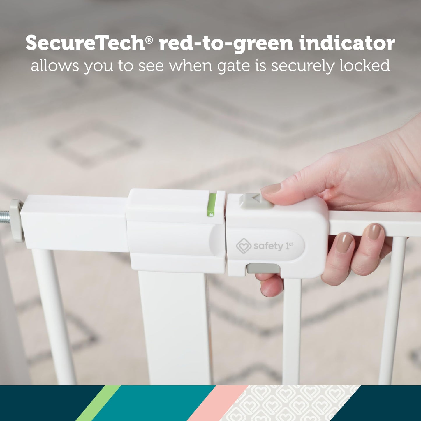 Safety 1st Easy Install Walk Thru Baby Gate for Doorway With Door, Dog Gates, Fits 29"-38", Easy Install 28" Tall, White