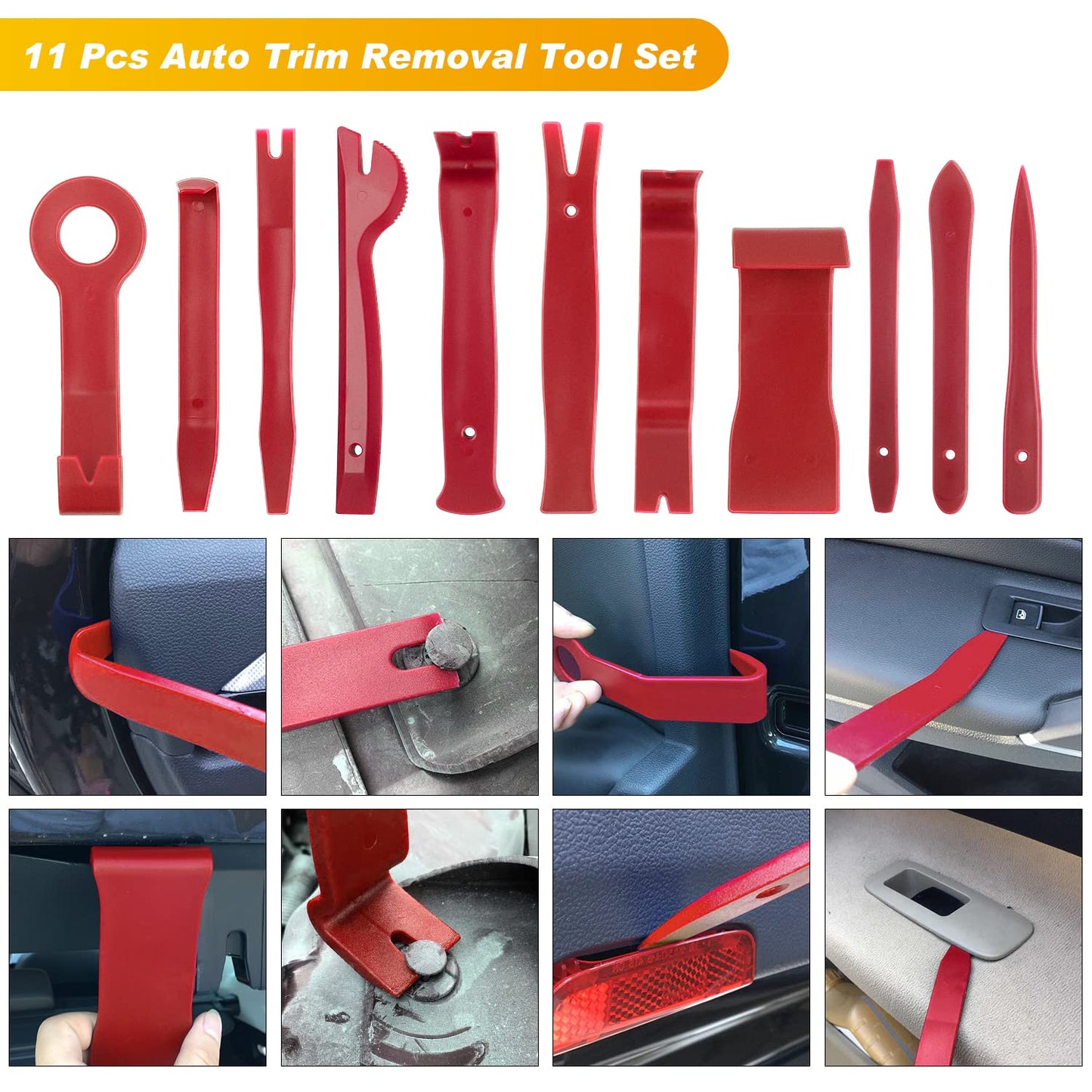 GOOACC 19Pcs Trim Removal Tool Set Panel Fastener Clips Removal Automotive Plastic Upholstery Pliers Removal Install Removal Car Tool with Storage Bag for Trim Panel Audio Clip Pliers Terminal