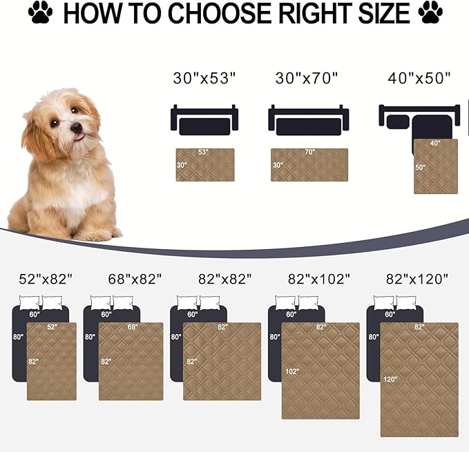 Smiry Reversible Waterproof Couch Covers for Sofa, Washable Dogs Pet Couch Covers for 3 Cushion Sofa Pet Friendly, Water Resistant Furniture Protector Slipcover, Geometric (82"x82", Camel/Beige)