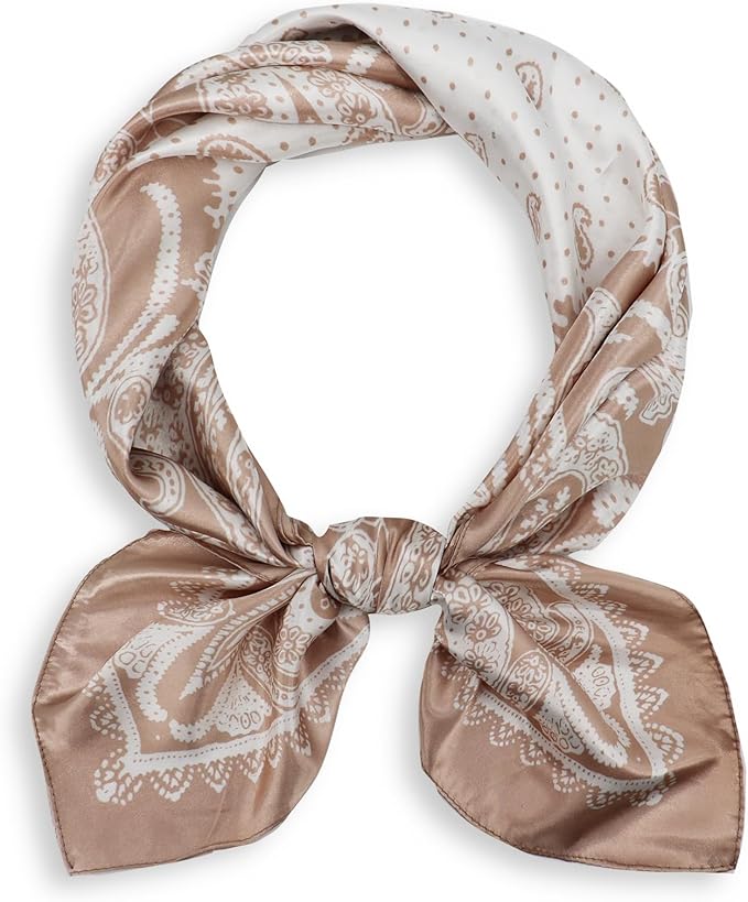 vimate 35" Square Silk Like Head Scarf - Women's Fashion Satin Scarf Bandana for Hair Wrapping at Night.