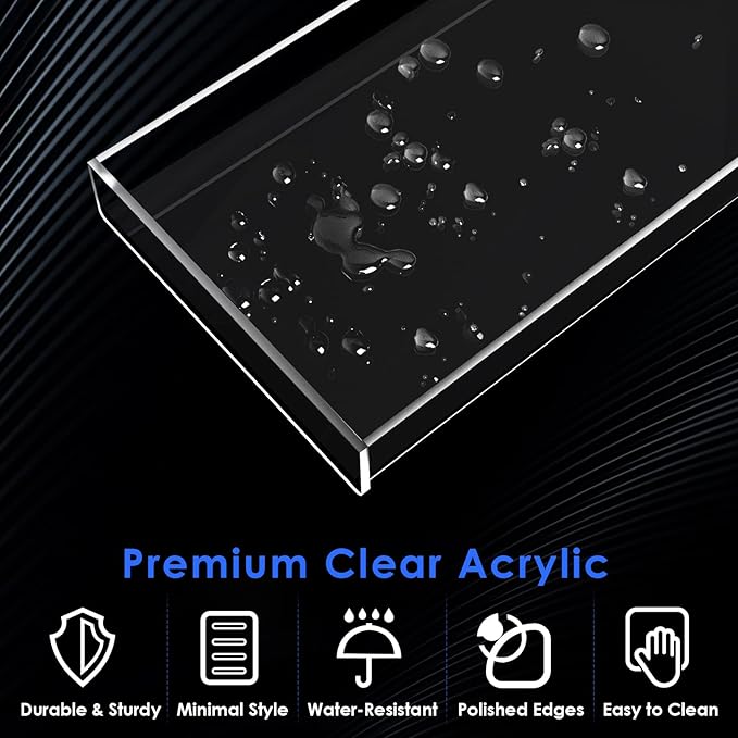 MaxGear Acrylic Vanity Tray, Clear Bathroom Storage Tray for Countertop, Toilet Tank, and Bathtub Ã¢ÂÂ Perfect Organizer for Perfume, Soap, Towels, Tissue, Candles, and Plants, 11.8 ÃÂ 5 ÃÂ 1.2 Inches