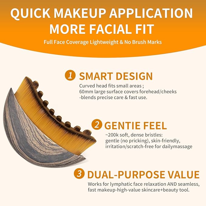 Lymphatic Contour Face Brush with Soft Bristles Ã¢ÂÂ Facial Sculpting Tool for Lymphatic Drainage, Dry Brushing & Gua Sha Ã¢ÂÂ Face Lifting, Contouring & Skin Detox Brush Ã¢ÂÂ 2 Pack