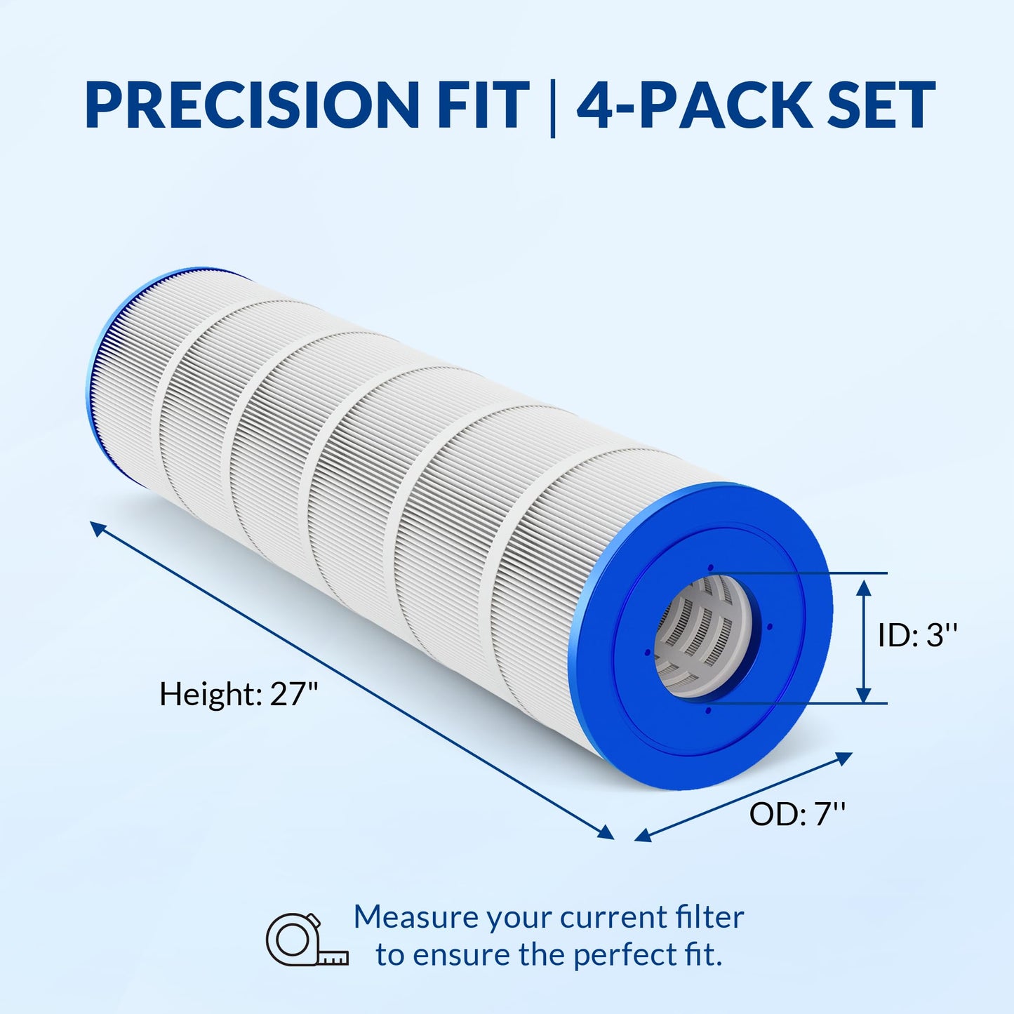 Swimara Pool Filter Cartridge for Jandy Systems, Essential Series, CL460 CV460, Replacement for R0554600 PJAN115, Cylindrical Fabric, 460 Sq. Ft., 4-Pack