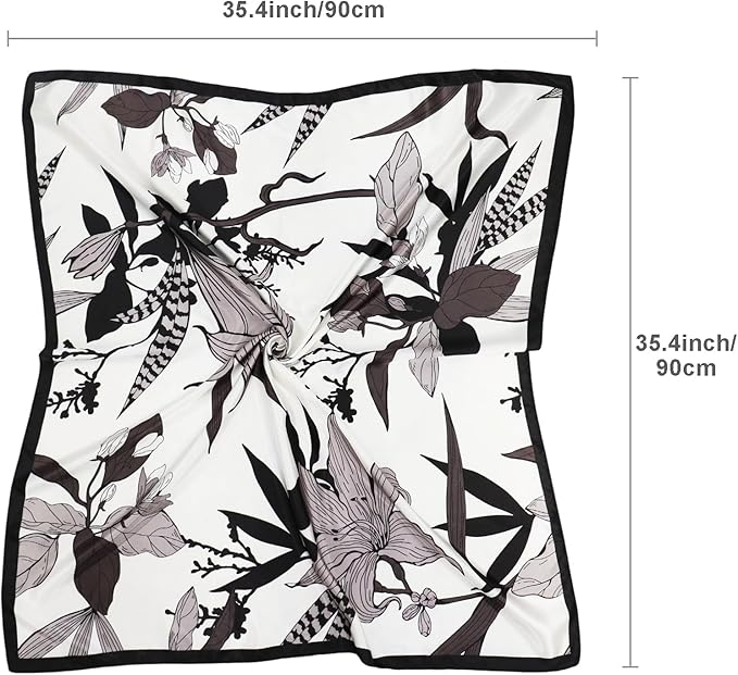 vimate 35" Square Silk Like Head Scarf - Women's Fashion Satin Scarf Bandana for Hair Wrapping at Night.