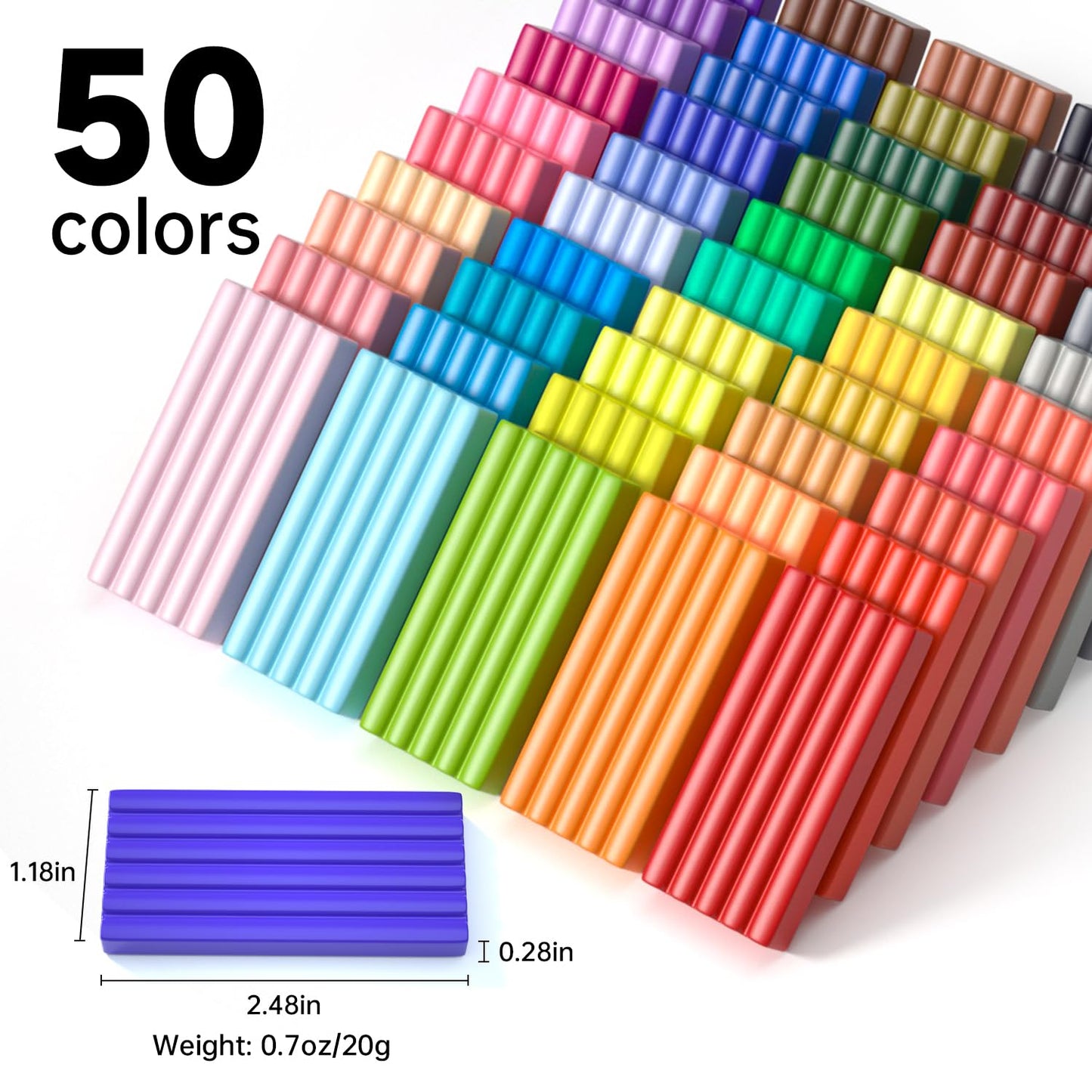 Shuttle Art Polymer Paste, 50 Colours of Modelling Clay with Modelling Tools Accessories, DIY Clay Kit Oven Bake, Non-Toxic for Children
