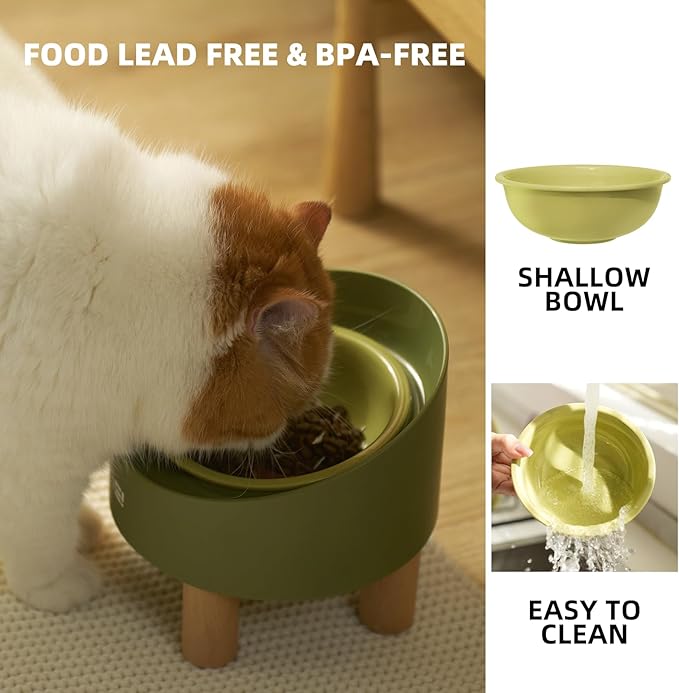 MS!MAKE SURE Spring Roll Single Cat Bowls Green
