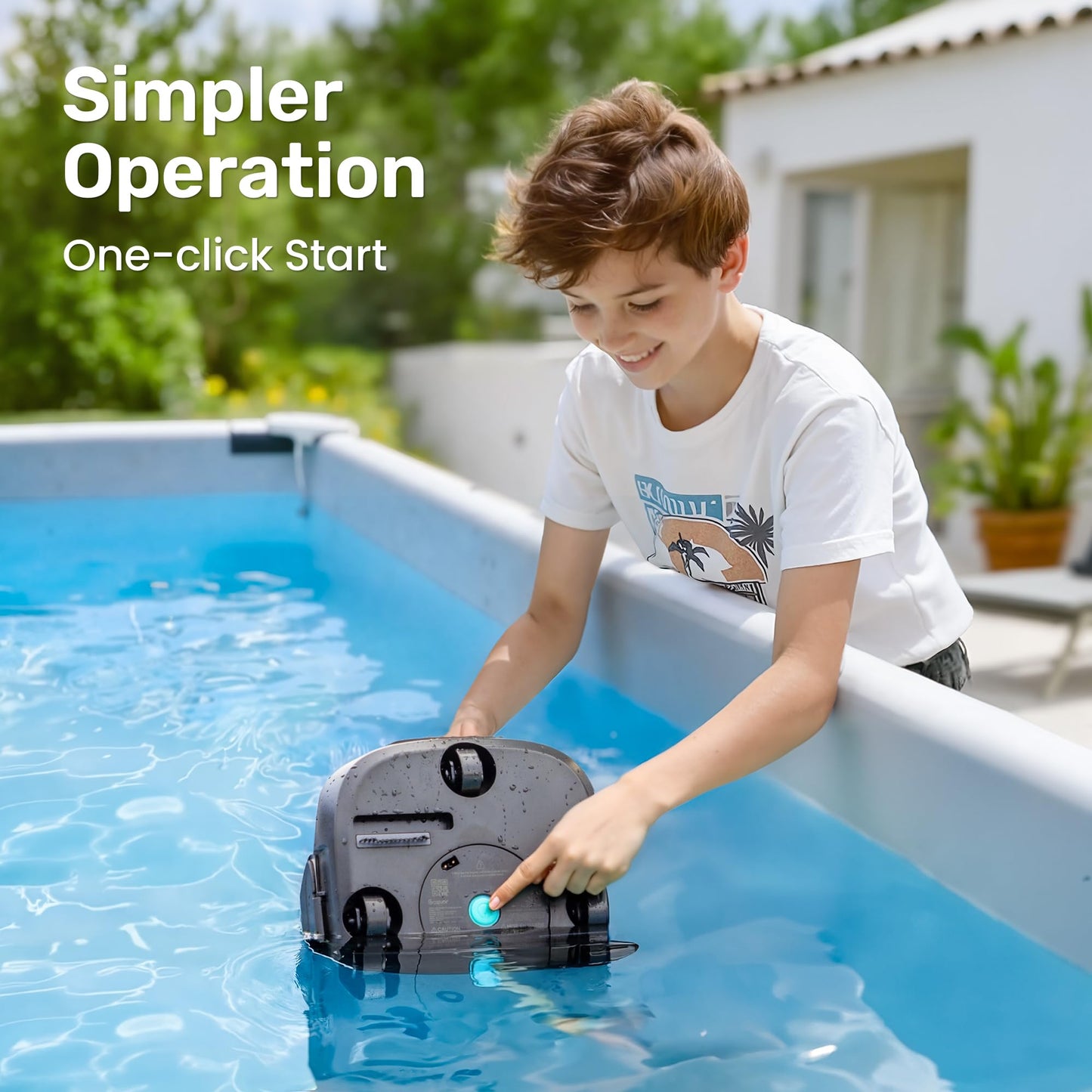 Cordless Robotic Pool Cleaner, Pool Vacuum for Above Ground Pool Lasts 90 Min, Portable, Self-Parking, Ideal for Pools up to 860 sq.ft