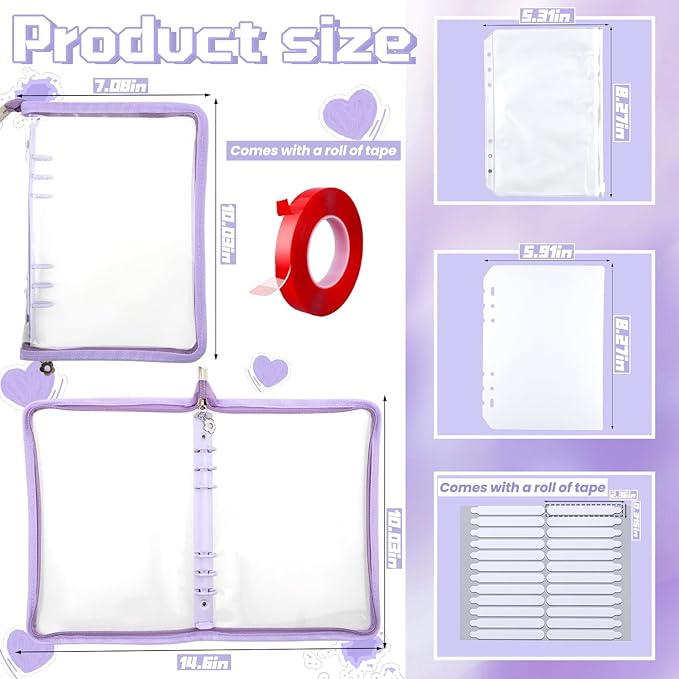 Press on nail storage Nail Storage Book - Portable Versatile Organizer for Press - On Nails, Jewelry and More with 90 Pcs Adhesive Double Sided Tape Purple